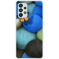 Samsung Galaxy A73 5G Blue Pebble Butterfly Silicone Case