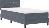 vidaXL Boxspring bed met matras Donkergrijs 90 x 190 cm Fluweel