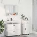 Maison Exclusive - Ensemble de meubles de salle de bain, 3 pièces, blanc, en contreplaqué et métal