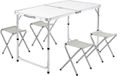 Merkloos / Sans marque Holland Connections Inklapbare Weerbestendige Campingtafel met Stoelen - Verstelbare Tuintafel voor 4 Personen - 120 x 60 cm