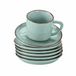 LOBERON Kopje en schoteltje set van 6 Biarré turquoise