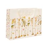 Glick Groot liggend geschenkzakje, fluiten, 275 x 355 x 100 mm, luxe recyclebare tas voor verjaardagen, bruiloften, jubilea, verloving en vieringen