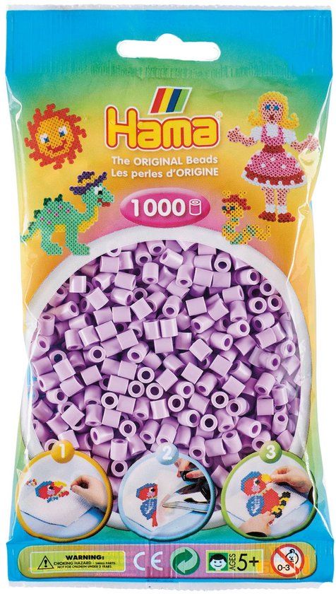 Hama Strijkkralen – 1000 stuks – lila pastel