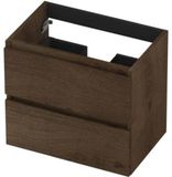 INK - Onderkast 2L Greeploos Houten Keerlijst Fineer - 600x400x520 Mm - Chocolate Fineer
