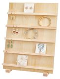 Merkloos Oorbelhouder 5-laags - Houten Sieradenstandaard - Oorbellenrekje - Presentatiestandaard - Draagbare Vitrine - Afmetingen 38,5 cm hoog