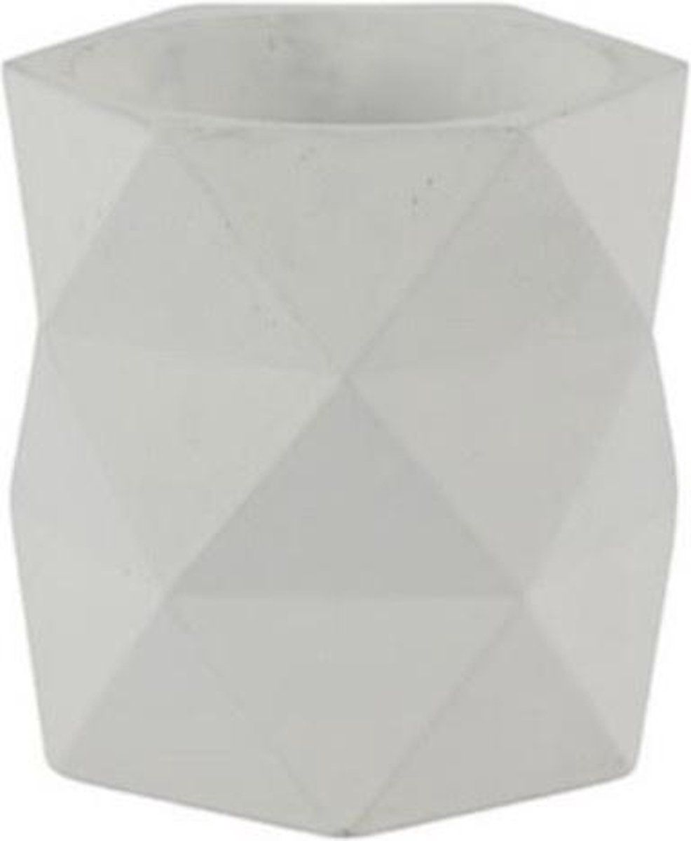 Non-branded Bloempot Rombo 19 x 19 x 18 cm Klei Wit