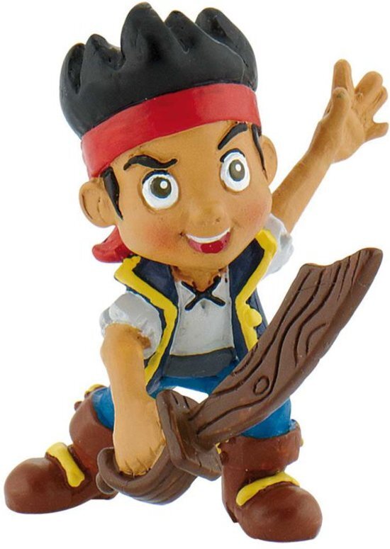 - Disney Jake en de Nooitgedachtland piraten met zwaard taart topper 6 cm.