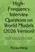 High-Frequency Interview Questions on World Models (2026 Version): From Predictive Modeling to Physical AI: 120 High-Frequency Interview Questions on World Models