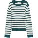 Tom Tailor - Gebreide trui met streepjesmotief - Maat XS - white green knit stripe