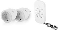 Smartwares Kompacte Mini Schakelaar Set - 2 Mini Stopcontacten - 1 Afstandsbediening - Plug & Connect - - SH4-99574