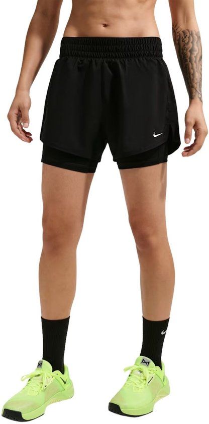 Nike Dri-FIT One Mid-Rise Brief-Lined 3 Inch Short - Zwart - Maat XL - Dames