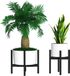 Merkloos Plantenstandaard Mid Century Metalen Plantenhouder (Pot Niet Inbegrepen) Hoek Binnen Buiten Groot Zwarte Bloempothouder Geschikt voor 205 cm Pot