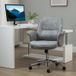 Chaise de bureau ergonomique réglable en hauteur avec bascule, revêtement en microfibre, 67x69x92-102cm, gris clair