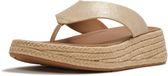 FitFlop F-Mode Espadrille Shimmersuede Toe-Post Sandals Dames Sandalen - Metallic Beige