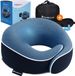 PurelyGoods® Set d'oreillers de voyage - Oreiller de voyage - Avion et Voiture - Mousse à mémoire de forme - Bleu foncé
