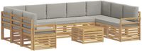 vidaXL Ensemble de canapés d'extérieur 10 pièces Blanc et Gris clair Polyester