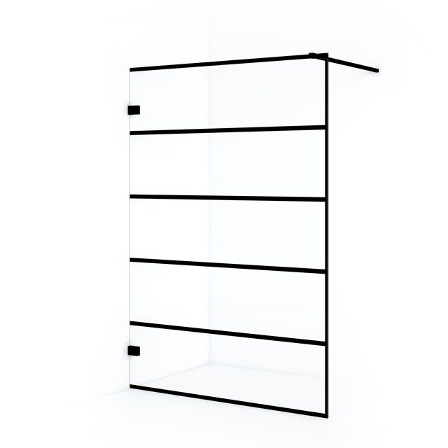 Maxaro Inloopdouche Diamond 140cm 8mm Helder Veiligheidsglas Zwart