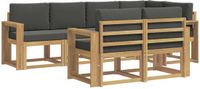 vidaXL Hoek loungeset 7-delig Polyester Wit en Antracietkleurig