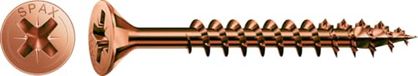 SPAX Universele schroef, 5 x 80 mm, 200 stuks, Voldraad, Verzonken kop, Kruiskop Z2, 4CUT, Gebruineerd