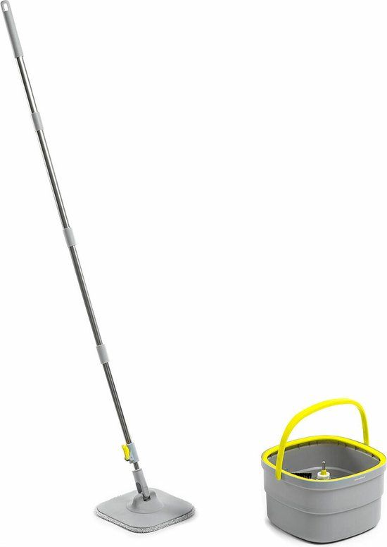 InnovaGoods Selimop - Draaibare Dweil met Zelfreinigingsfunctie en Emmer met 2 Vakken - Geel