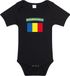 Bellatio Decorations Romania baby rompertje met vlag zwart jongens en meisjes - Kraamcadeau - Babykleding - Roemenie landen romper 56