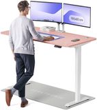 Desktronic HomePro Zit-sta Bureau Elektrisch In Hoogte Verstelbaar, 160x80 cm Wit/Roze
