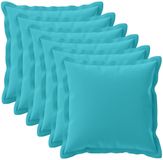 vidaXL Housse de coussin 6 pièces bois turquoise 60 x 60 cm polyester
