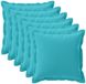 vidaXL Housse de coussin 6 pièces bois turquoise 60 x 60 cm polyester