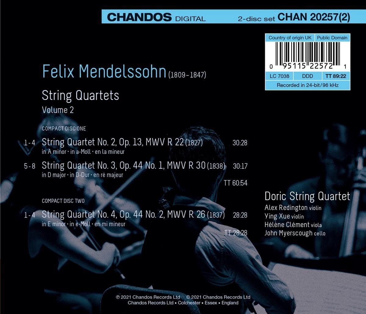 PIAS Nederland Mendelssohn String Quartets Vol. 2 - Muziek