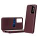Samsung Étui à rabat Galaxy S26 Ultra Smart Clear View avec fente pour carte - Vin Rouge