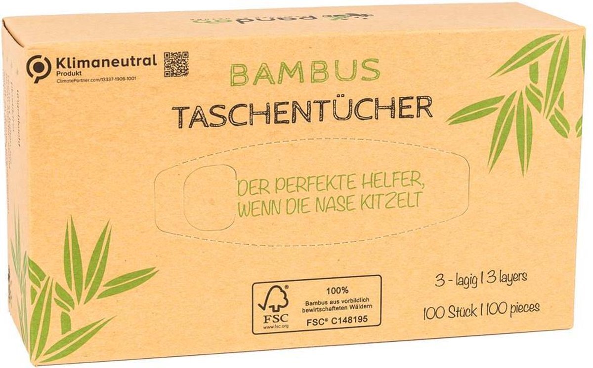 Pandoo Tissues - 3-laags - Bamboe - 100 stuks