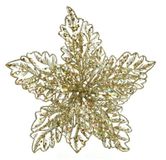 Kaemingk Poinsettia plastic d23,50h10 cm goud Everlands