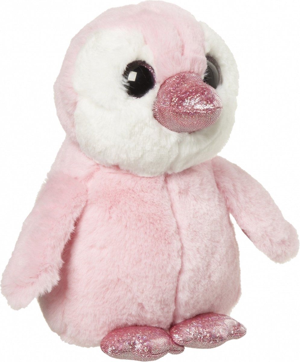 Nature Planet Pluche pinguin knuffel roze 18 cm