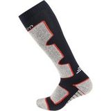 Cairn Sokken Spirit Tech Unisex Merinowol Grijs/Rood/Zwart Schoenmaat 39-42 Herfst/Winter 2024