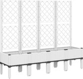 vidaXL Plantenbak met latwerk 160x40x142 cm polypropeen wit