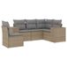 vidaXL 5-delige Loungeset met Kussens Poly Rattan Beige