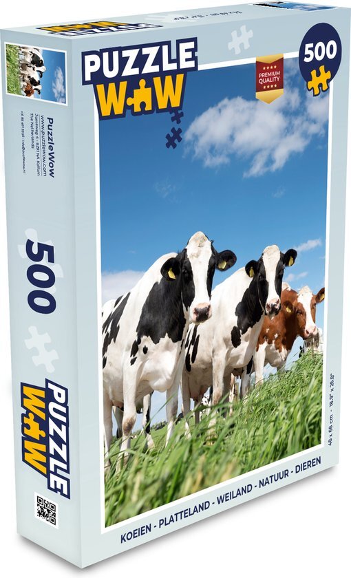 MuchoWow Puzzel Koeien - Platteland - Weiland - Natuur - Dieren - Legpuzzel - Puzzel 500 stukjes - Sinterklaas cadeautjes - Sinterklaas voor grote kinderen