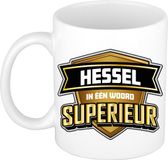 Bellatio Decorations Naam mok Hessel - wit - Superieur - keramiek - 300 ml - collega beker - cadeau