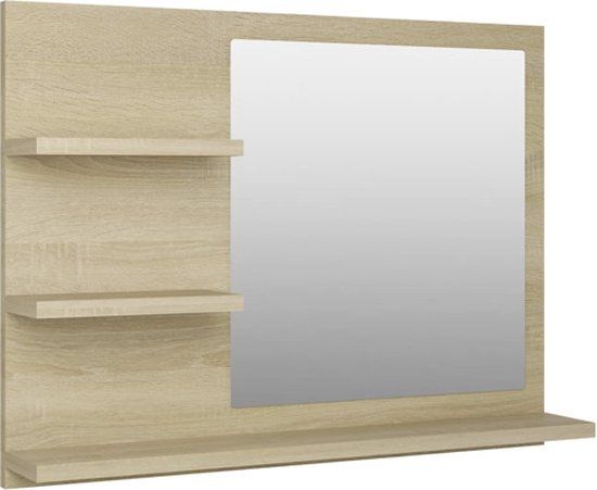 vidaXL Badkamerspiegel 60x10,5x45 cm bewerkt hout sonoma eikenkleurig