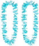 Boland Hawaii krans/slinger - 10 stuks - Tropische couleurs turquoise bleu