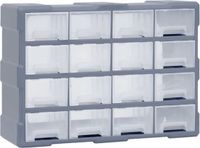 vidaXL Organiser met 16 medium lades 52x16x37 cm