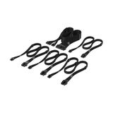 CORSAIR Elite Premium Type 5 Individueel Omhulde PSU-Kabelstarterset – Low-profile kabelkammen, drievoudige mesh paracord-omhulling, compatibel met Corsair Type 5 PSU's – Zwart