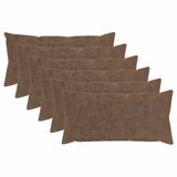 vidaXL Kussensloop Lichtbruin 40 x 80 cm (6 stuks)