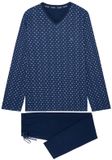 HOM Bo Pyjama set lange mouw/lange broek Navy Print mannen XL