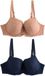 Next - Dames - Set van 2 DD+ kanten balconette beha's met vulling - Praline Nude/Navy
