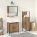 Maison Exclusive - Armoire de salle de bain avec étagères, 3 pièces, marron, bois composite