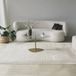 Hanah Home Elegante koffietafel met getemperde glazen top, 85 x 67 x 40 cm, gouden metalen poten, demonteerd design, stijlvol en modern, voor woonkamerdecoratie