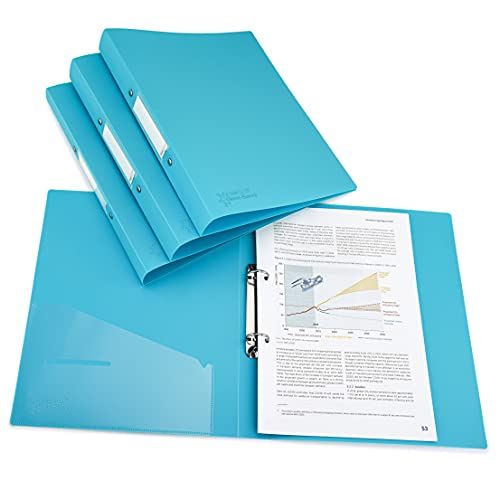 Rapesco 1664 Germ-Savvy Antibacterieel Ringband - A4 - 25 mm - Aqua (Set van 4)