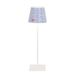 Zafferano Poldina Pro Lamp met Kap, Snoerloze en Oplaadbare Tafellamp met Touch Control, Buitenlamp, Dimmer, 2200-3000 K, Hoogte 38 cm, Kleur Wit - Blauwe Zee