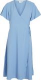VILA Jurk VILOVIE Korte Mouwen V-hals Gestreept Polyester Blissful Blue Maat 44